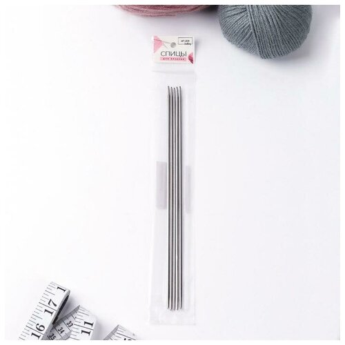 Спицы для вязания, чулочные, d = 3 мм, 24 см, 5 шт спицы для вязания чулочные стальные 24 25 см 5 штук