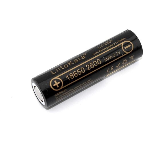 Аккумулятор типа 18650 Li-Ion LiitoKala Lii-26A 2600mAh, 3.7V аккумулятор типа 18650 li ion для liitokala lii 32a 3200mah 3 7v