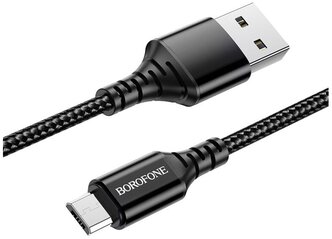 Кабель Micro USB, быстрая зарядка, 1 метр, нейлоновый, передача данных / шнур для телефона микро юсб для Android / провод для андройд / BOROFONE BX54