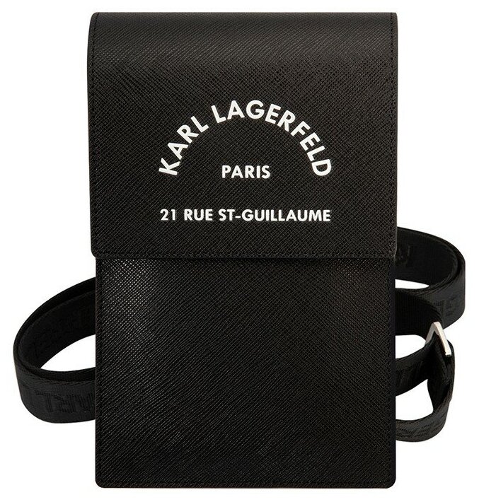 Karl Lagerfed Сумка Lagerfeld Wallet Phone Bag PU Saffiano RSG logo для смартфонов черная