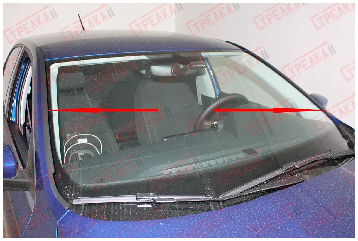 SKODA RAPID 2012-2023г. в. (I, II) - Дефлектор (водосток) лобового стекла Стрелка-2 — фото 1