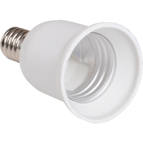 Патрон для лампы переходник Е14-Е27 ПР14-27-К02 пластиковый белый IEK EPR21-01-01-K01