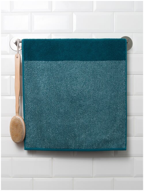 Полотенце банное махровое, DM Текс, Хелен, 70Х140 см, цвет: темно-зеленый , 100% хлопок