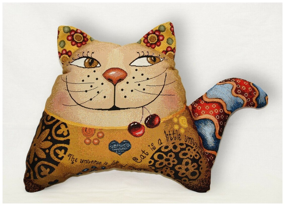 фото Подушка-игрушка Гобеленовая 35х40 "Кот Волна"