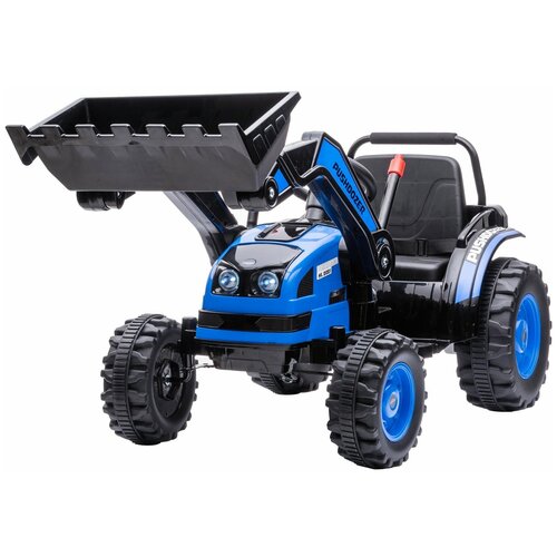 фото Детский электромобиль трактор с ковшом и пультом управления (синий, 2wd, eva) - hl389-lux-blue harleybella