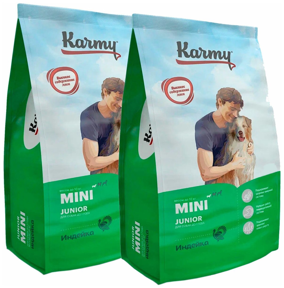 KARMY MINI JUNIOR для щенков маленьких пород с индейкой (2 + 2 кг)