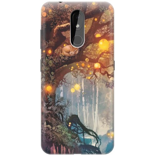 фото Gosso ультратонкий силиконовый чехол-накладка для nokia 3.2 (2019) с принтом "лиса на древе"