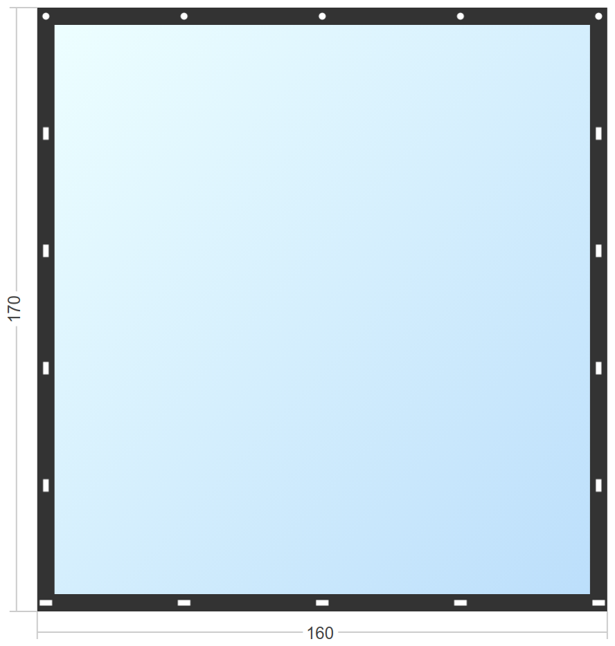 Мягкое окно Софтокна 160х170 см, Прозрачная пленка 0,7мм, Скоба-ремешок, Черная окантовка, Комплект для установки - фотография № 3
