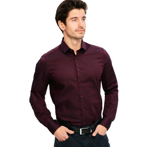 фото Рубашка мужская olymp level five body fit бордовая арт. 28100686 разм.43