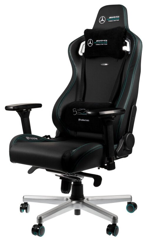 Компьютерное кресло Noblechairs Epic PU игровое, обивка: искусственная кожа, цвет: Mersedes AMG 2021 - фотография № 4