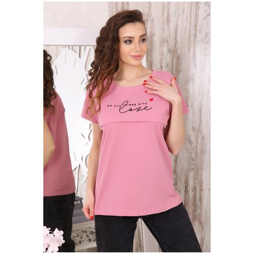 фото Футболка натали, размер 52, розовый