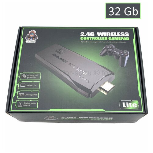 Портативная игровая приставка Game Stick Lite, 32 ГБ, / Классическая Ретро-консоль для ТВ