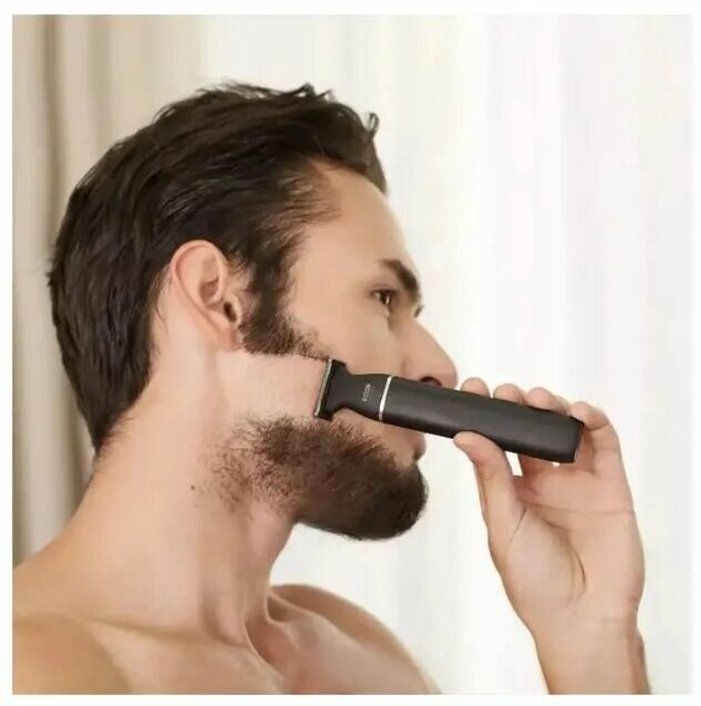 Электробритва Electric Shaver Razor ET2, влажное бритье, от АКБ, чёрная - фотография № 8