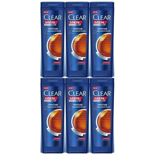 Купить Clear Шампунь Men Против выпадения волос и перхоти для мужчин, комплект: 6 упаковок, Нет бренда