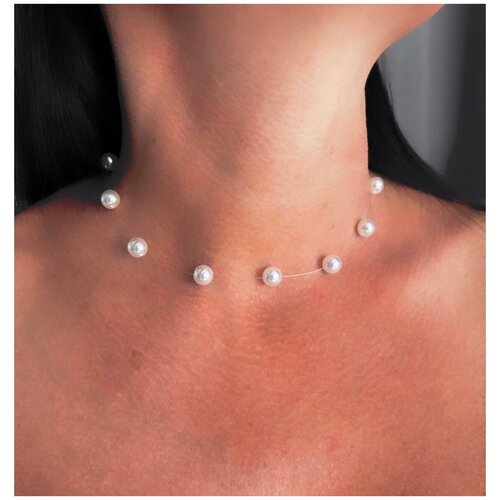 Колье Invisible фианит длина 38 см бежевый 565₽