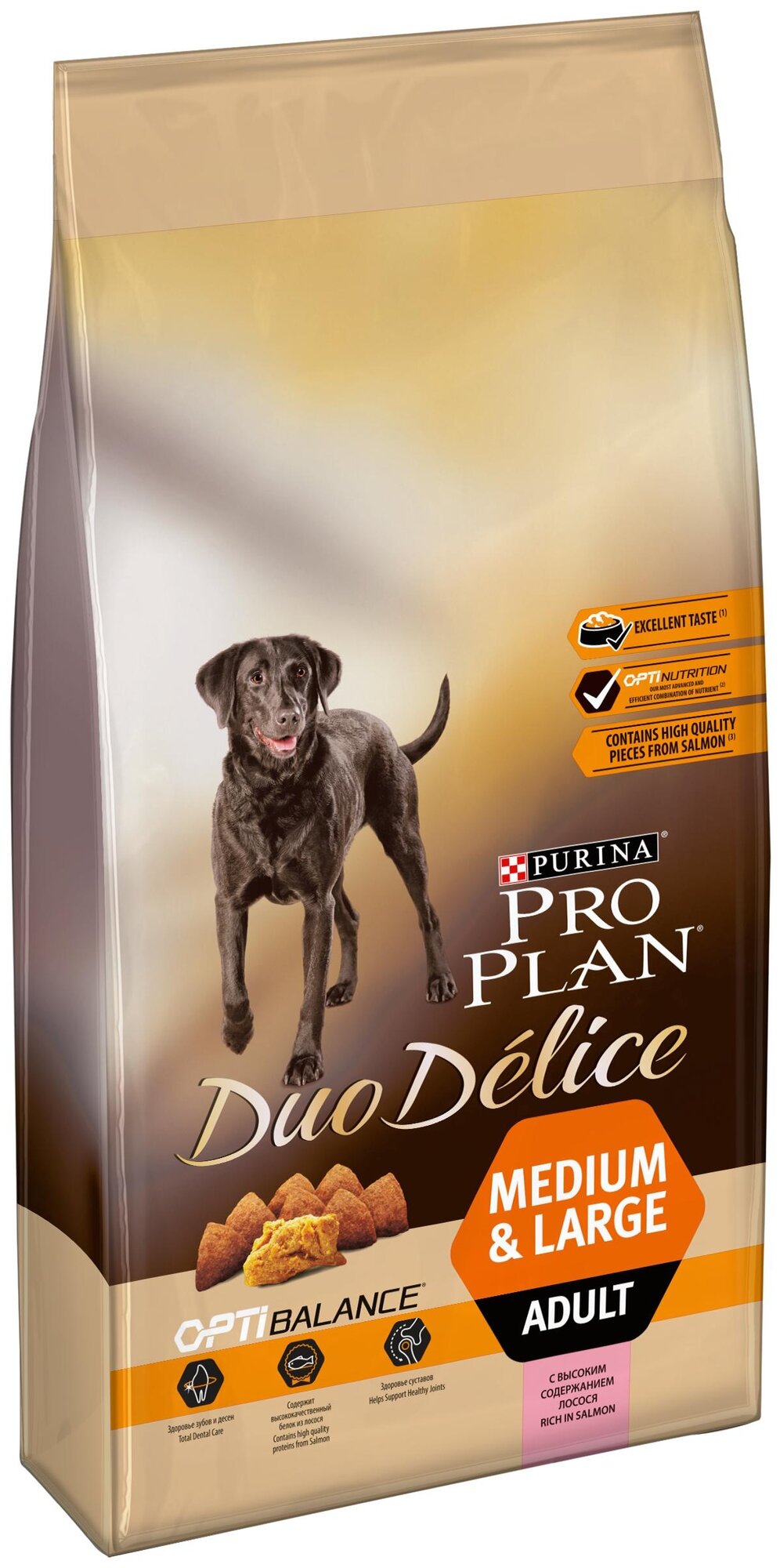 Сухой корм Pro Plan DUO D?LICE для взрослых собак средних и крупных пород, лосось, 10кг Purina ProPlan - фото №3