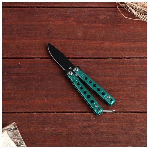 Мастер К Нож бабочка Киллер мини, зеленый, клинок 5 см