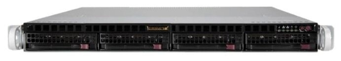 Сервер Supermicro SuperServer SYS-510P-MR без процессора/без ОЗУ/без накопителей/количество отсеков 3.5" hot swap: 4/2 x 400 Вт/LAN 1 Гбит/c