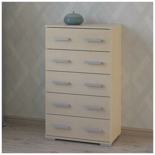 Узкий комод 5 ящиков 60х37.4х101.6 см. МагМебель 96 дуб молочный