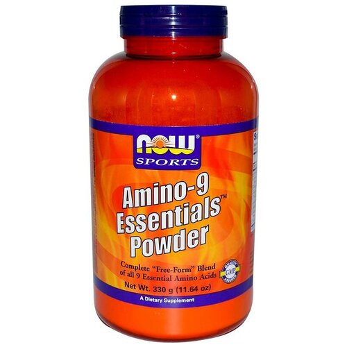 фото Now foods, sports, amino-9 essentials powder, 330 г (11,64 унции)