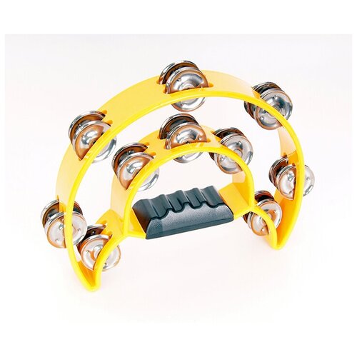 MT01 Тамбурин двойной полумесяц, пластиковый, 20 пар бубенцов, DADI