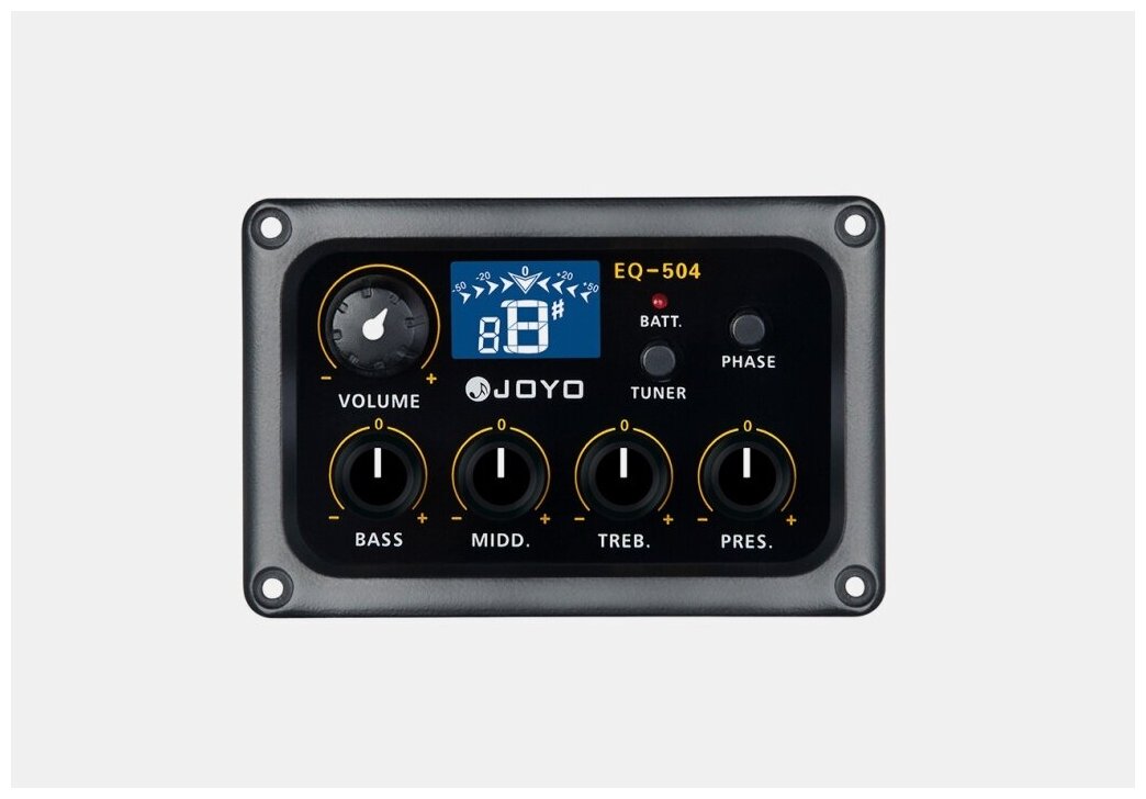 Звукосниматель для акустических гитар Joyo EQ-504-F с 4-х полосным эквалайзером и тюнером