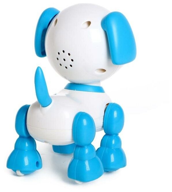 Робот-собака «Питомец: Щеночек», световые и звуковые эффекты, работает от батареек, для детей и малышей, цвет голубой
