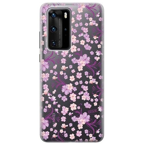 Ультратонкий силиконовый чехол-накладка для Huawei P40 Pro с 3D принтом Lilac Flowers ультратонкий силиконовый чехол накладка для honor 30 с 3d принтом lilac flowers