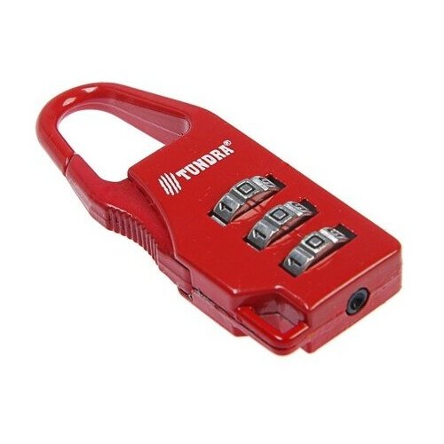 фото Замок навесной кодовый tundra zk002, красный mikimarket