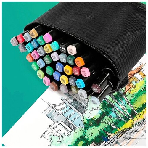 фото Набор художественных двухсторонних маркеров touch в сумке 48 цветов