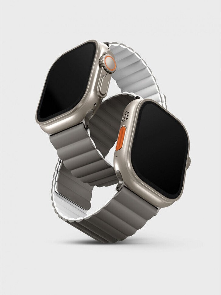 Ремешок Uniq Revix reversible Magnetic для Apple Watch 49/45/44/42 мм цвет серый/белый (grey/White) (49MM-REVAGRYDWHT)