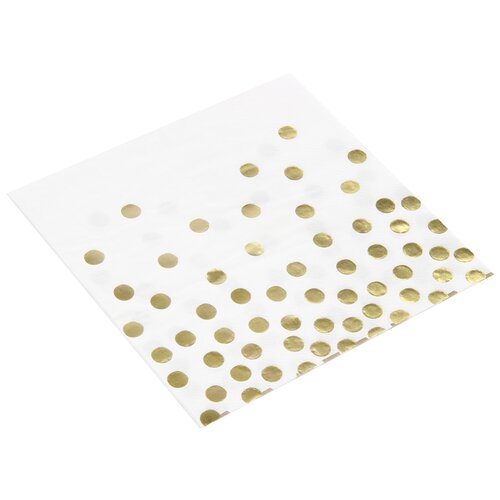 Салфетки бумажные веселый хоровод Золотые брызги двухслойные 33х33 см (12 штук в упаковке)