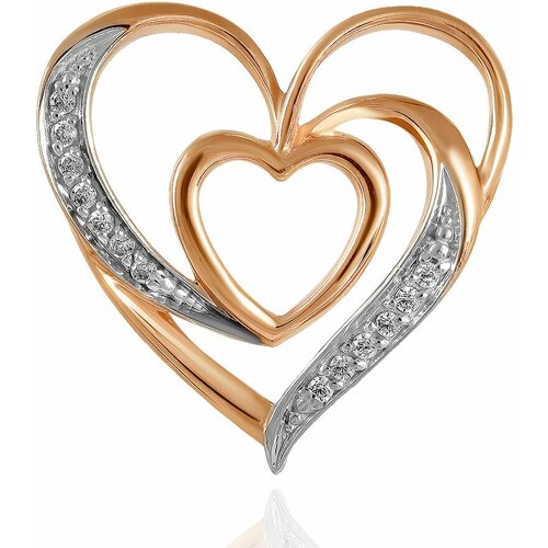 фото Подвеска diamant online, золото, 585 проба, фианит, размер 1.8 см.