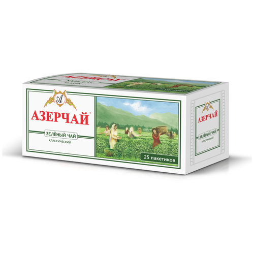 Азерчай зеленый пакетированный, 100пак