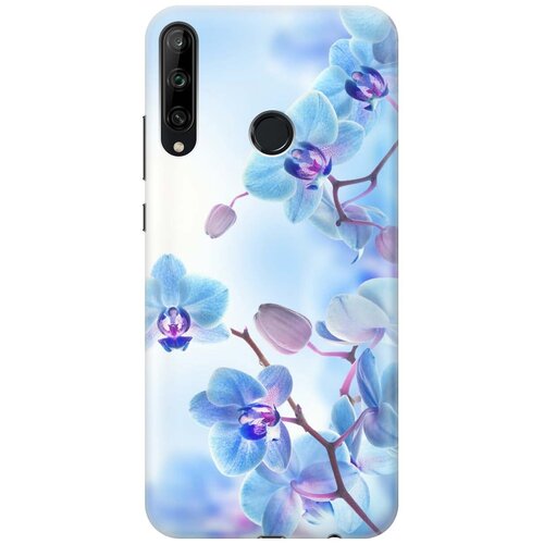 фото Ультратонкий силиконовый чехол-накладка для huawei p40 lite e / honor 9c с принтом "голубые орхидеи" gosso