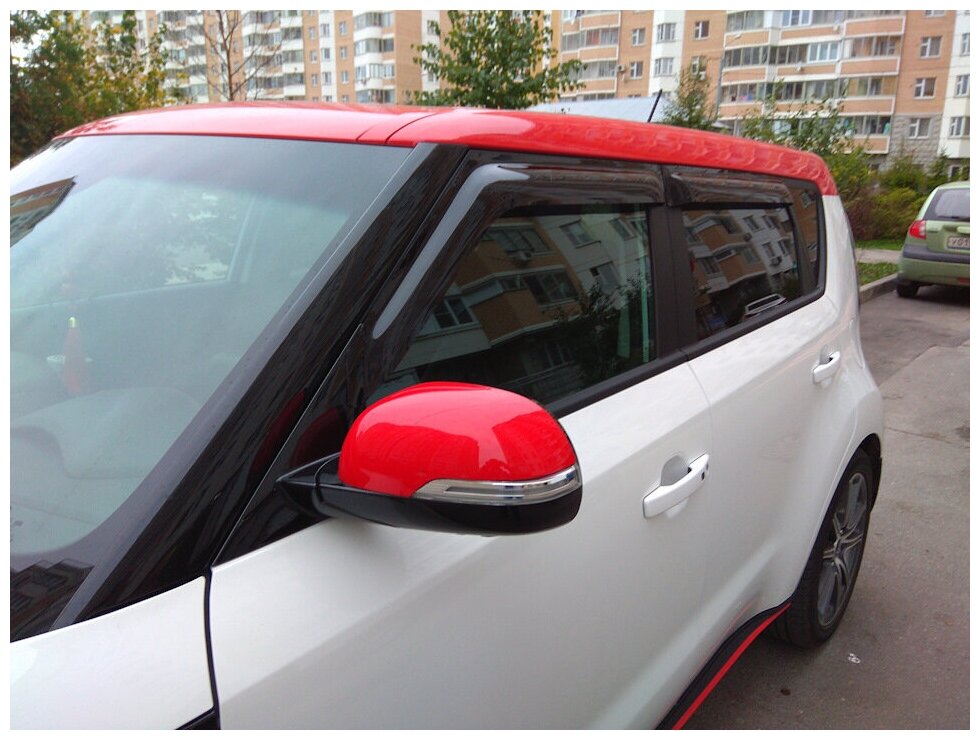 Дефлекторы окон 4 door KIA Soul 2014-2018 4 шт SIM - фото №2