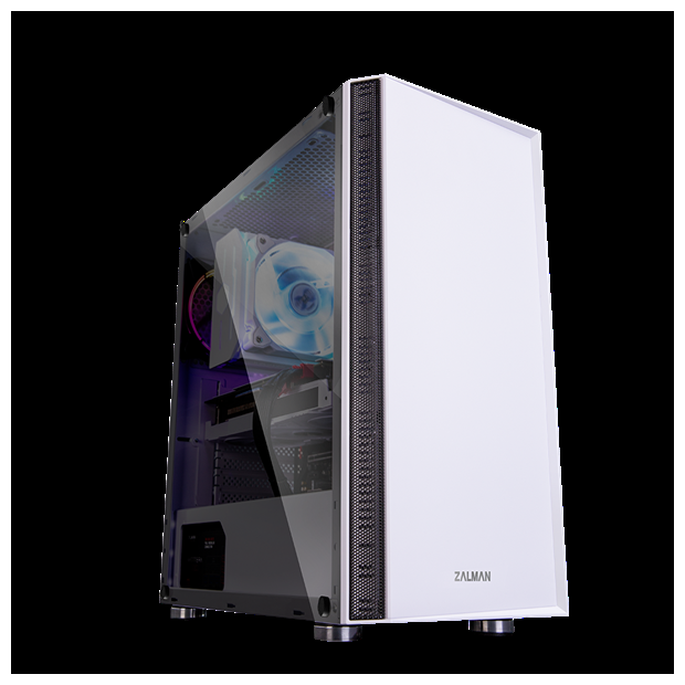 Корпус Zalman R2, ATX, WHITE, WINDOW, 2x3.5", 2x2.5", 2xUSB2.0, 1xUSB3.0, RGB FAN CONTROLLER, REAR 1x120mm RGB