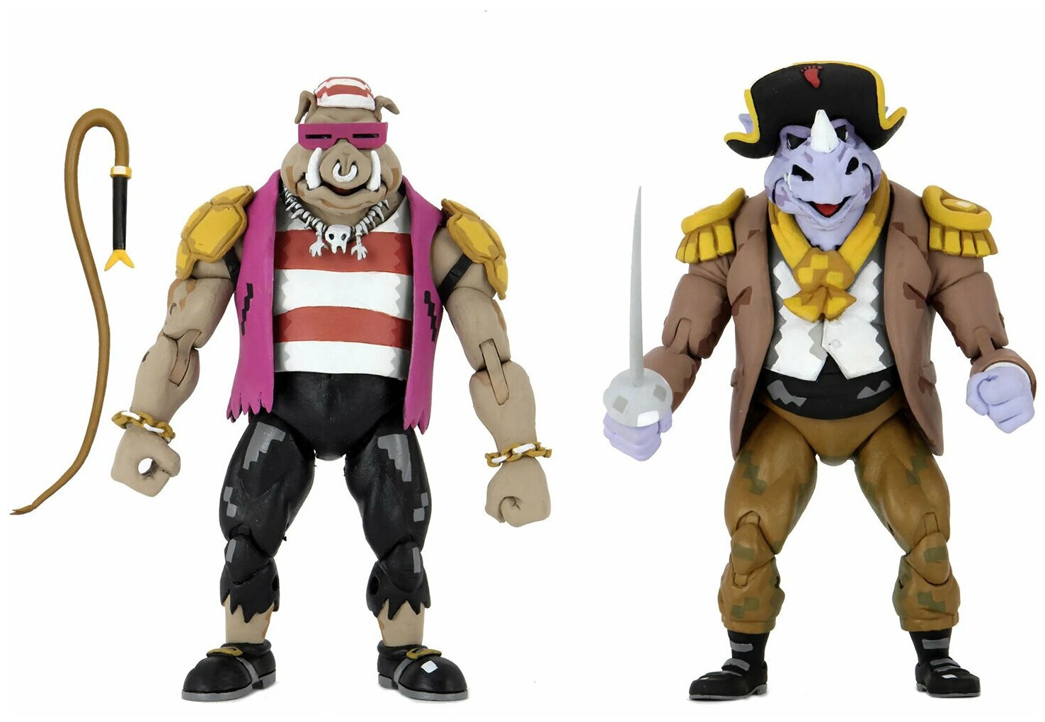 Набор фигурок NECA Teenage Mutant Ninja Turtles: Turtles in Time – Pirate Bebop & Rocksteady Scale Action Figure (17,78 см)