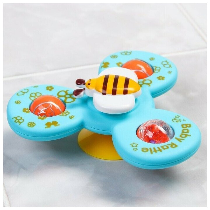 Набор игрушек для игры в ванне "Спиннер. Бабочки", 3шт, на присоске