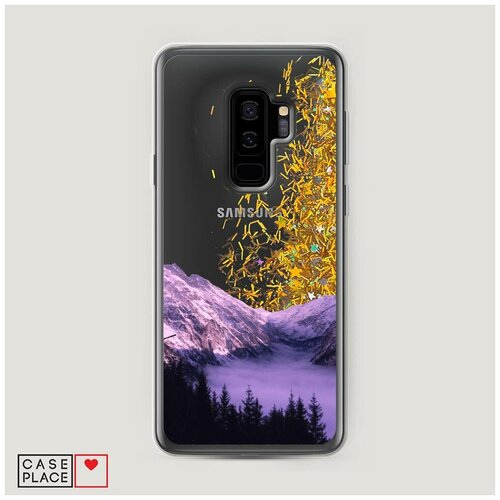 фото Чехол жидкий с блестками samsung galaxy s9 plus горный туман case place