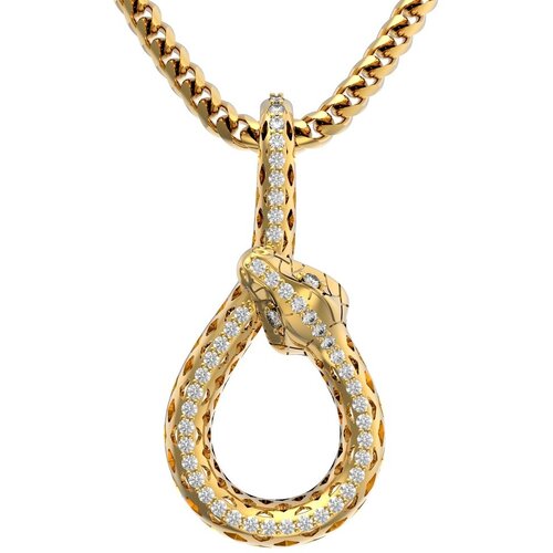 фото Подвеска diamant online, желтое золото, 585 проба, бриллиант, размер 2.8 см.
