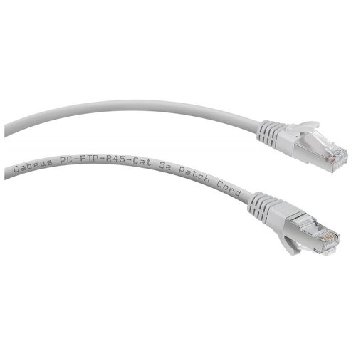Патч-корд F/UTP Cabeus PC-FTP-RJ45-Cat.5e-3m категория 5е, 2xRJ45/8p8c, экранированный, серый, PVC, 3м кабель патч корд rj45 utp 3м категория 5е legrand 051638