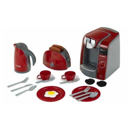 Игровой набор детской посуды - кухонная техника игрушечная с кофемашиной 