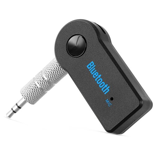 Адаптер беспроводной Bluetooth с AUX переходником Аудиоресивер компактный универсальный черный 32300₽