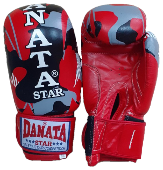 Перчатки боксерские из натуральной кожи Danata Star Super Dan Hill 10 oz красные