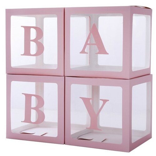 Набор коробок для воздушных шаров Baby Розовые грани