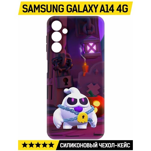 Чехол-накладка Krutoff Soft Case Brawl Stars - Призрак Скуик для Samsung Galaxy A14 4G (A145) черный чехол накладка krutoff soft case brawl stars призрак скуик для samsung galaxy s23 черный