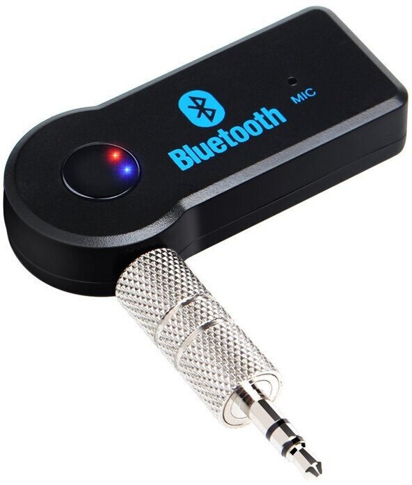 Автомобильный Bluetooth AUX Блютуз адаптер ресивер приемник для аукс в машину для магнитолы с микрофоном 3 5 мм универсальный для автомобиля колонки прослушивания музыки, черный — фото 1