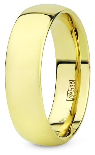 Кольцо обручальное Юверос, желтое золото, 585 проба, размер 20.5, желтый