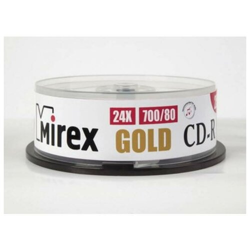 Диск Cd-r Mirex 700 Mb, 24х, Gold, Cake Box (25), (25/300) .